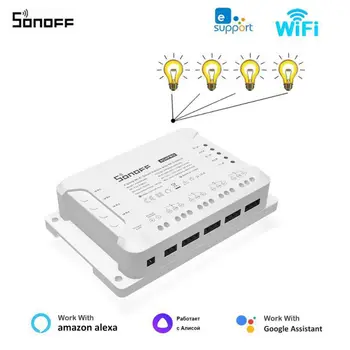 SONOFF 4CH R3 / 4CH PRO R3 Wifi anahtar modülü 4 Gang Wi-Fi DIY akıllı anahtar APP Ses Kontrolü Akıllı Ev Alexa Google İle Çalışır