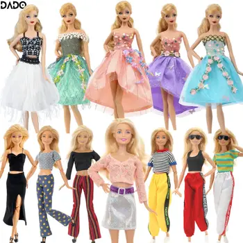 Giysi Aksesuarları Günlük Giyim Rahat Barbie Prenses Bebek Moda Etek Kıyafet Elbise gelinlik Kız Oyuncak Bebek Lot Seti