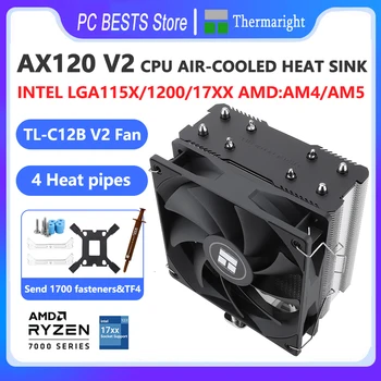 Thermalright AX120 V2 CPU hava soğutmalı ısı emici 4 ısı borusu radyatör çift Platform S-FDB rulman Intel LGA1700 115X1200 AM4 AM5