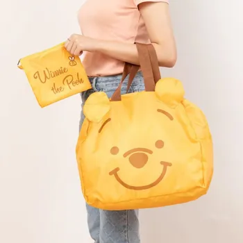 Japonya Sevimli Çevreleyen Winnie The Pooh Dikiş Katlanır Çanta Seyahat Kravat Çubuk alışveriş çantası Karikatür Hafif saklama çantası