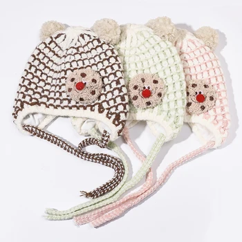 Kış Şapka Kızlar için Bebek Kapaklar Sıcak Tutmak için Kızlar için Bebek Kaput Çocuklar Yenidoğan Türban çocuk Aksesuarları Sevimli Şapka Ürünleri