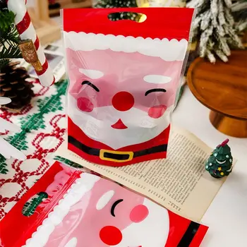 25 Adet Bisküvi Aperatif Noel Şeker Çantası plastik poşetler Merry Christmas hediye Paketleri Çanta Kar Tanesi Pasta Noel Ambalaj Poşetleri