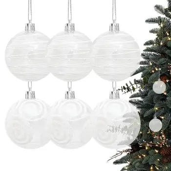 6 adet Şeffaf Noel topları Süslemeleri Noel Ağacı Süsleri Top Asılı Süsleme Noel Süs Baubles