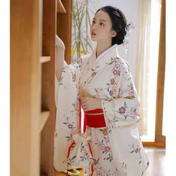 Kimono Kadınlar için Japon Geleneksel Kimono Cosplay Elbise Geyşa Yukata Yaz Uzun Robe Femme Fotoğraf Giysileri