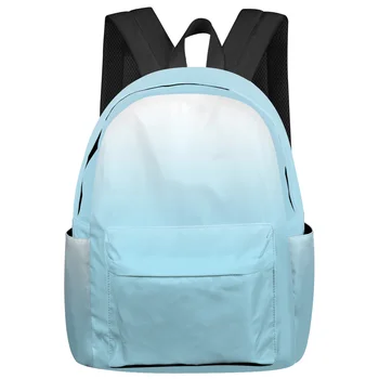 Mavi Beyaz Degrade Kadın Erkek Sırt Çantaları Su Geçirmez Çok Cep okul öğrenci için sırt çantası Erkek Kız Dizüstü Kitap Paketi Mochilas
