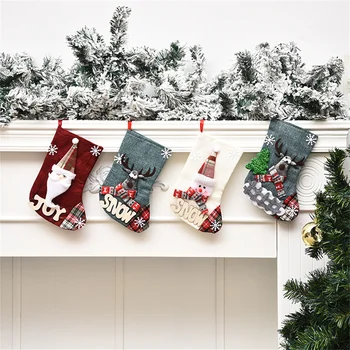 1 adet Noel Çorap Çorap Kardan Adam Santa Elk Noel Şömine Noel Ağacı Süsler Yeni Yıl 2023 Noel Süslemeleri Ev için