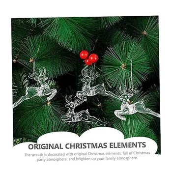 Asılı Ren Geyiği Ağacı Cam Kar Tanesi Süs Asılı Akrilik Noel Süsler Kristal Dekor Kristal Kolye