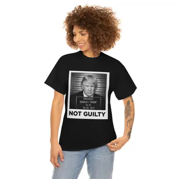 Suçlu değil Trump T-shirt Kadın Erkek Temize Güvenle Komik Baskı Yuvarlak Boyun Kısa Kollu Pamuklu Tişört