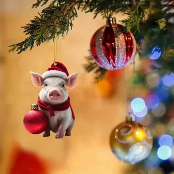 Tatil Dekorasyon Piggy Desen Kolye Noel Noel Kolye Noel Süslemeleri Noel Ağacı Kolye Karikatür Tadı