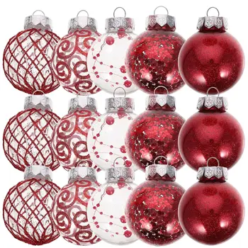 30 adet Noel Topları Glitter Biblo Süsler Noel Ağacı Asılı Kolye Yeni Yıl Partisi Süslemeleri Navidad