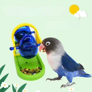 1 ADET Pet Kuş Oyuncaklar Papağanlar İçin Kuş Kafesi Besleyici Toplama İstihbarat Eğlenceli Eğitim Sızıntı Gıda Sahne Rastgele Renk Aksesuarları