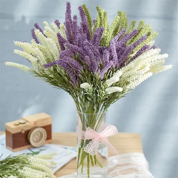 Yapay çiçekler Lavanta Çiçekleri Doğal Buket Vazo Ev Dekor Düğün Parti Hediyeler için Çiçek Düzenleme DIY Çelenk Parti
