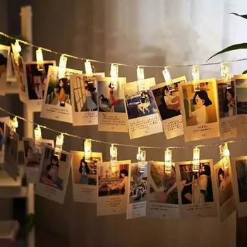 Fotoğraf Klip ışıklı afiş Düğün Dekorasyon doğum Günü Partisi Dekoru Çocuklar Kız Erkek Bebek Duş Afiş Noel Dekorasyon 2022