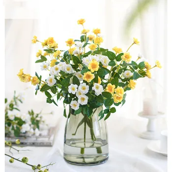 Yapay Küçük Gül Buketi Sahte Çiçek Masa Çiçek Süsleme Asılı Sepet Dekoratif Çiçek Vazo Çiçek Düzenleme