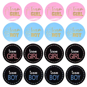 48 Adet Takım Erkek Takım Kız Çıkartmalar Dekorasyon Bebek Duş Etiket Onun Erkek Kız Oy hediye çantası Etiket Cinsiyet Reveal Parti
