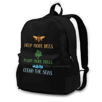 - Daha Fazla Ağaç Dikin - Denizleri Temizleyin Moda Çantalar Seyahat Laptop Sırt Çantası Daha Fazla Ağaç Dikin Denizleri Temizleyin Arıları Kurtarın Arılar