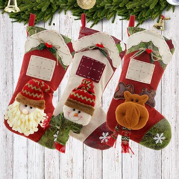 Büyük Noel Çorap atıştırmalık paketi Yeni Yıl hediye çantası Çul Noel Çorap 2023 Noel Dekorasyon Şömine Süsleri