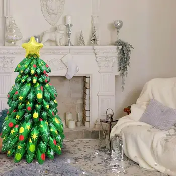 Noel Şişme Ağacı 28.7-inç Çapı, 51-inç Boyunda Noel Ağacı Dekorasyon Noel Ağacı Hava Modeli Noel Decora