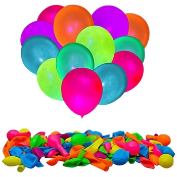 200 Neon Glow Parti Balonlar Parti Balonlar Doğum Günü Dekorasyon İçin Karanlıkta Glow, düğün Glow Parti Malzemeleri