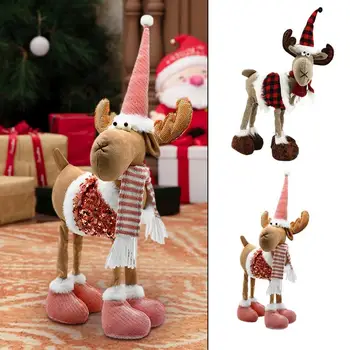 Karikatür Elk Peluş Noel Yeni Yıl Masaüstü Bebek Noel Dekorasyon Elk Figürleri Bez Sevimli Elk Süs Noel Tatil için ev