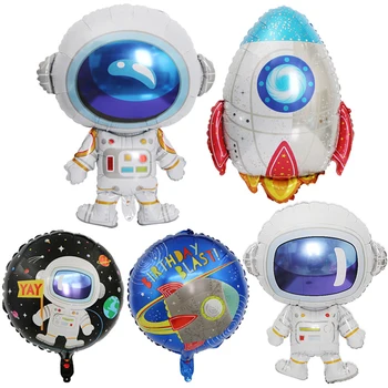 Dış Uzay Astronot Balonlar Roket Uzay Gemisi Folyo Balonlar Uzay Temalı Doğum Günü Partisi Süslemeleri Çocuk Boys parti oyuncakları Globos