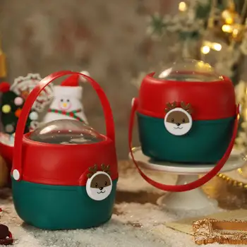 Noel Kutusu Kawaii Noel Arifesi Karikatür Geyik El hediye paketi Kutuları Mini Meyve Çerez Çanta Malzemeleri Çocuklar İçin Gi Y0z7