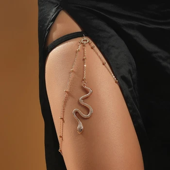 Kadın seksi plaj abartılı yılan kolye Çift katmanlı bacak zinciri