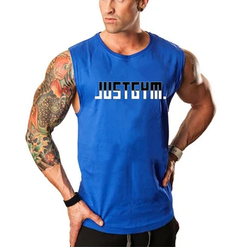 Erkek Koşu Rahat Yelek Spor Salonu Spor Pamuk Tankı Üstleri Joggers Kolsuz Yaz Nefes Gömlek Vücut Geliştirme Spor Giyim