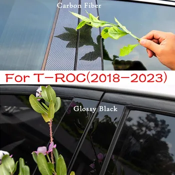 Volkswagen VW T-ROC TROC 2018 2019-2023 Araba PC Malzeme Pillar Sonrası Kapak kapı pervazı Pencere Kalıplama Etiket Plakası Aksesuarları