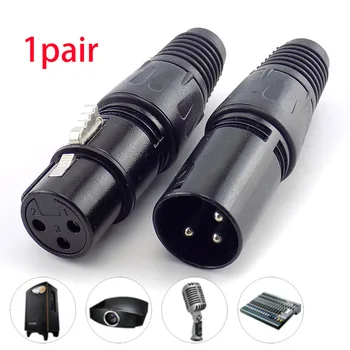 1 çift Topu Erkek ve Dişi 3 Pin XLR Mikrofon Ses AV Kablosu Fişi mikrofon Konnektörleri Topu Kablo Terminalleri Ses fişi