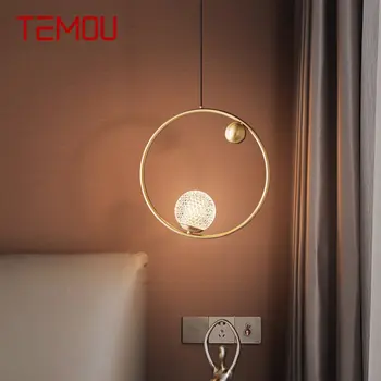 TEMOU çağdaş bakır avize LED altın pirinç asılı ışıklar basit tasarım yaratıcı dekor ev yatak odası için