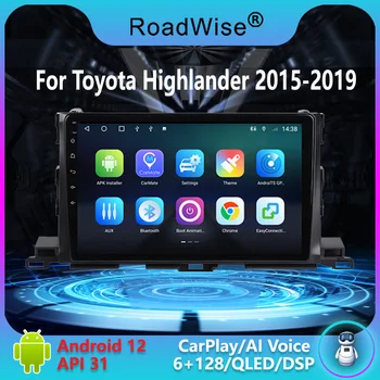 Roadwise 8 + 256 Android Araba Radyo Toyota Highlander 2015 2016 İçin 2017 2018 2019 Multimedya Carplay 4G DSP GPS DVD 2DİN Autoradio