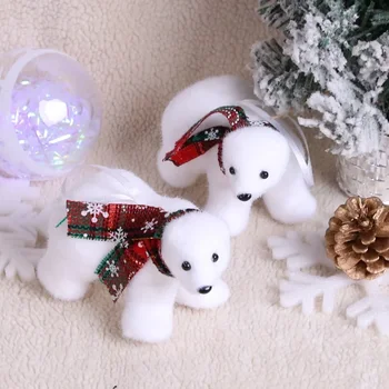 Noel Süslemeleri Beyaz Ayı Kolye Noel Ağacı Dekorasyon Kolye Noel Kutup Ayısı Bebek Kolye