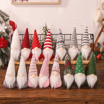 3 adet Noel Gnome Elf Bebek Kolye Merry Christmas Süslemeleri Ev İçin Noel Ağacı Süsleme Navidad Natal Yeni Yıl 2023