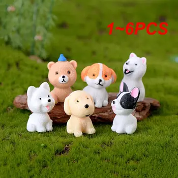 1 ~ 6 ADET Mini Köpek Minyatürleri Figürler Reçine Köpek Süs Bebek Hediyeler İçin Çocuk Oyuncakları Masaüstü Modeli Ev Dekorasyon Aksesuarları
