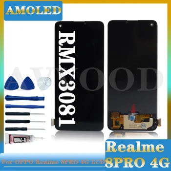 AMOLED Realme8 pro 4g RMX3081 dokunmatik LCD ekran Ekran Sensörü Sayısallaştırıcı Meclisi İçin Yedek Parçalar Realme 8 pro Ekran