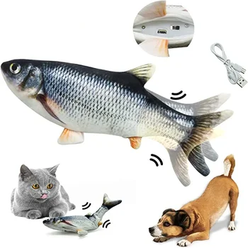 Kedi Oyuncak Balık USB şarj aleti Balık İnteraktif Elektrikli Disket Balık Kedi Oyuncak Gerçekçi Pet Kediler Çiğnemek Isırık Oyuncaklar Pet Malzemeleri Kediler Köpek
