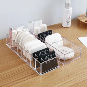 Bölünmüş Hücre Kozmetik Masaüstü Veri Hattı Ruj Takı şeffaf plastik saklama kabı
