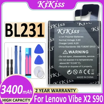 KiKiss Lenovo X2 pil değiştirme 3400mAh Li-İon BL231 pil değiştirme İçin Lenovo VIBE X2 Lenovo S90 S90u