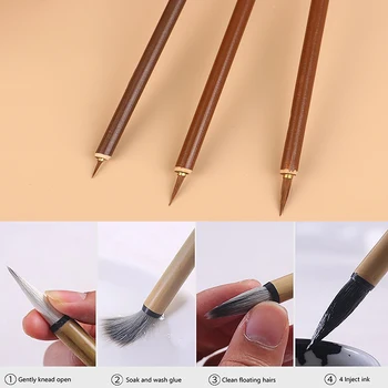 Kurt Saç Fırçası Kalem Kanca Hattı Boya Fırçası Çin Kaligrafi Fırçası Sanat Yağlıboya Çizim Fırçası