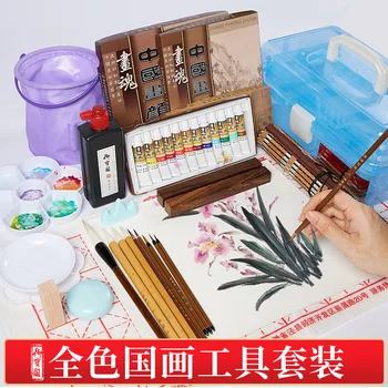 Çin resim sanatı Pigmentler 12 Renk, 18 Renk Ve 24 Renk Mürekkep Boyama Acemi Başlangıç Kiti Titiz Boyama Malzemesi