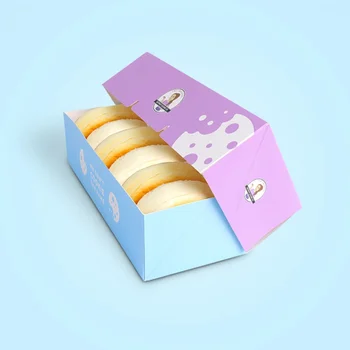 Özelleştirilmiş ürünözel Logo Baskılı Take Away Gıda ambalajı Fırın Çörekler kağit kutu
