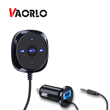 VAORLO AUX 3.5 mm bluetooth Alıcısı Araç Kiti Handsfree Müzik Kablosuz Adaptör Araba mikrofonlu hoparlör Stereo Otomatik Müzik Alıcısı