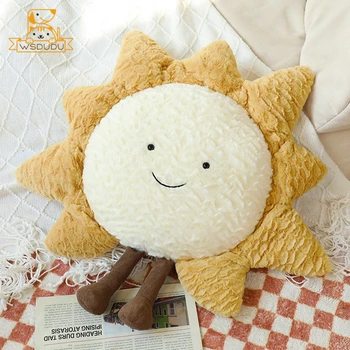 Gülümseme Yıldız Yastık Güneş Ay peluş oyuncak Sevimli Karikatür Büyük kucaklama yastığı yumuşak koltuk Dolması Bebek Kawaii Büyük Bebek Uyku Çocuk Hediyeler