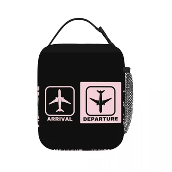 Varış Kalkış Uçak Dekor Yalıtımlı Öğle Yemeği Çantaları Piknik Çantaları Termal Soğutucu yemek kabı yemek taşıma çantası Kadın İş Çocuklar Okul