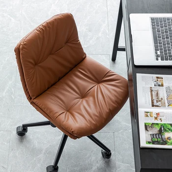 Tasarımcı Lüks büro sandalyeleri Tekerlekler Arka Yastık Hiçbir kolçaklı ofis koltuğu Yedek Döner Sillas De Oficina Mobilya