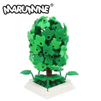 Marumine MOC Ağacı Model Seti 156 ADET Şehir Sokak Görünümü Bahçe Yapı Taşları Bitki Aksesuarları Montaj İnşaat Tuğla