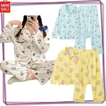 Yeni Mınıso Sanrıo Hello Kitty Melody Kuromi kadın Pijama Takımı Y2K Uzun Kollu Pantolon Ev Mobilya Baskılı Rahat Pijama Hediye