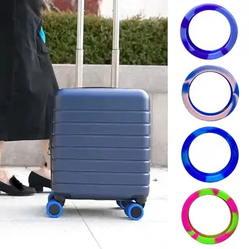 8 ADET Bagaj Tekeri Ayakkabı Sessiz Ses Tekerlek Aşınma Bagaj Tekerlek koruma kapağı Tekerlekler Bavul Ayakkabı Silikon Kapak