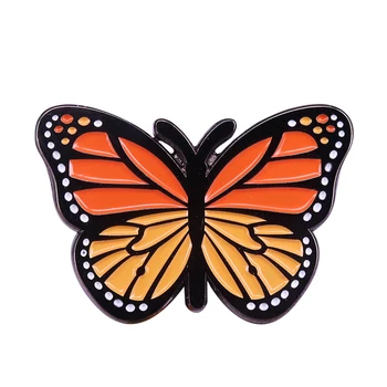 Monarch kelebek emaye pin hayalperest böcek rozeti muhteşem ceketler sırt çantası sanat dekoru